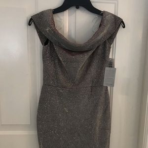 Jump-Metallic Off-the-Shoulder Mini Dress M